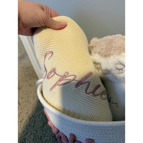 NWOT Personalized Baby Gift Set – “Sophie” Basket, Blanket & Plush Owl - Picture 4 of 4